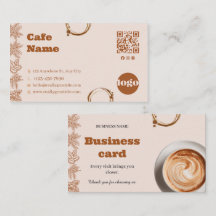 Rustikale QR-Code-Visitenkarte für Coffee Cafes