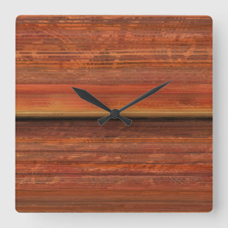 Rustikale quadratische Wanduhr