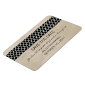 Rustikale Quatrefolie Speichern Sie das Date Magne Magnet (Linke Seite)