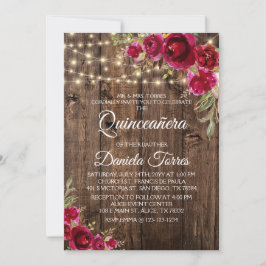 Rustikale Quinceañera 15. Einladung