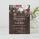 Rustikale Quinceanera Einladung (Stehend Vorderseite)