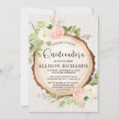 Rustikale Quinceañera, rötlich-rosa Creme Einladung (Vorderseite)