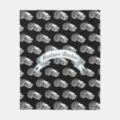 Rustikale Raccoon Folk Art Pattern Fleece (Vorderseite)