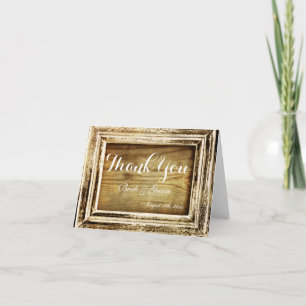 Rustikale Rahmen Scheunen Holz Hochzeit Danke Kart