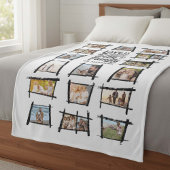 Rustikale Rahmen Schwarz/Weiß-Liebe ist Familiennu Fleecedecke