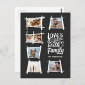 Rustikale Rahmen weiß/schwarz FotoCollage ID1015 Postkarte (Vorne/Hinten)