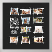 Rustikale Rahmen Weiß/Schwarz Liebe ist Familiennu Poster (Vorne)