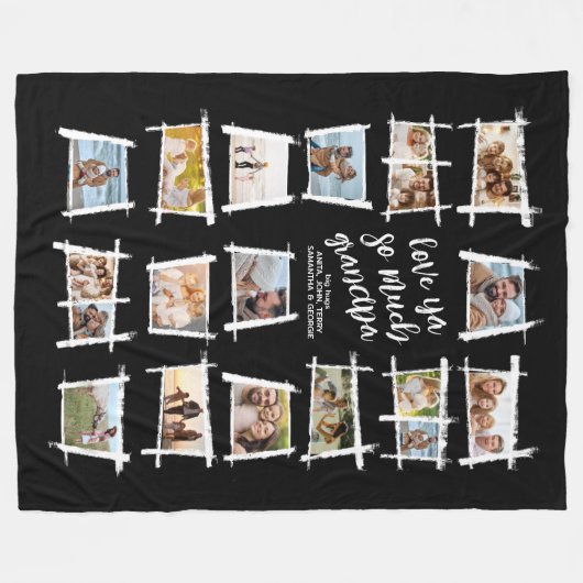 Rustikale Rahmen Weiß/Schwarz Liebe Ya Opa ID1015 Fleecedecke (Vorderseite (Horizontal))