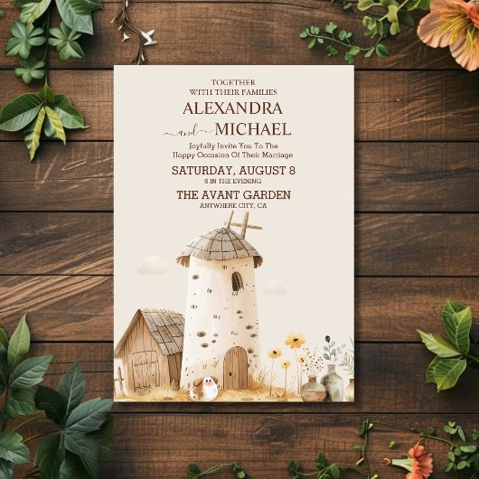 Rustikale Ranch Farm Barn Wedding Einladung
