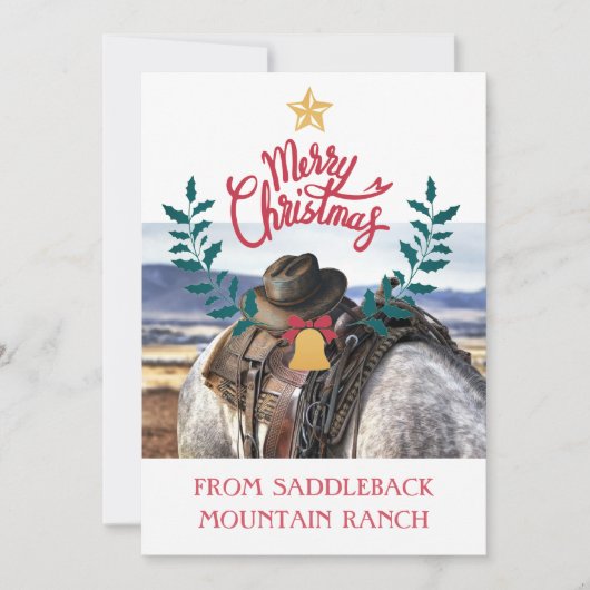 Rustikale Ranch Farm Weihnachtskarte (Vorderseite)