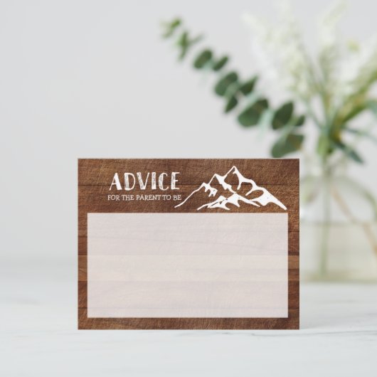 Rustikale Ratschläge für Eltern Einhängekarte Hinweiskarte (Stehend Vorderseite)