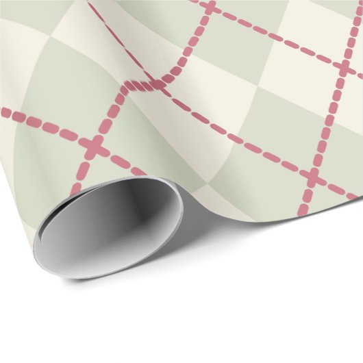 Rustikale Raute Weihnachtswrapping Paper Geschenkpapier (Rolleneckpunkt)
