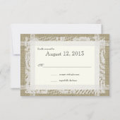 Rustikale Reaktion auf den Schoß und die Spitzen RSVP Karte (Vorderseite)