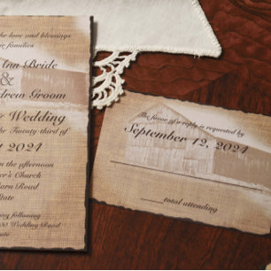 Rustikale Reaktion auf Hochzeiten RSVP Karte