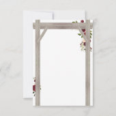 Rustikale Reaktion auf Hochzeitsfeiern in Burgund RSVP Karte (Rückseite)