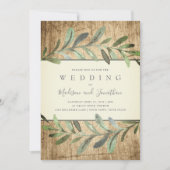 Rustikale Rebe-botanisches Holz, das Einladung (Vorderseite)