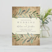 Rustikale Rebe-botanisches Holz, das Einladung (Stehend Vorderseite)