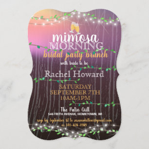 Rustikale Rebe u. Licht-BrautBrunch Einladung