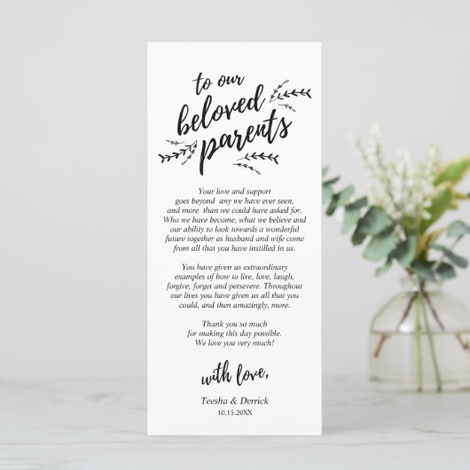 Rustikale Reben, Abendessen Einstellung dank Karte (Stehend Vorderseite)