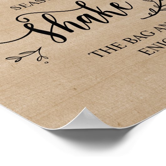 Rustikale Reben Hochzeiten Popcorn Bar Poster (Ecke)