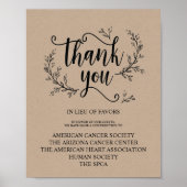 Rustikale Reben: Hochzeitsspende oder Beitragszeic Poster (Vorne)