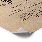 Rustikale Reben: Hochzeitsspende oder Beitragszeic Poster (Ecke)