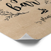 Rustikale Reben Hochzeitszigar-Bar Poster (Ecke)