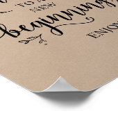 Rustikale Reben Kraft. Black, Wedding Party Desser Poster (Ecke)