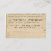 Rustikale Rechtsanwaltskarte 1860er Jahre Rechtspa Visitenkarte (Rückseite)