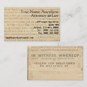 Rustikale Rechtsanwaltskarte 1860er Jahre Rechtspa Visitenkarte (Vorne/Hinten)