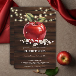 Rustikale Red Apple Floral Baby Dusche Einladung