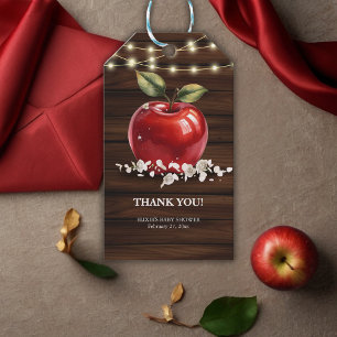 Rustikale Red Apple Floral Baby Dusche Geschenkanhänger