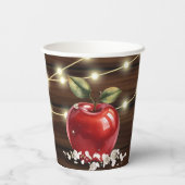 Rustikale Red Apple Floral Baby Dusche Pappbecher (Rückseite)