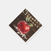 Rustikale Red Apple Floral Baby Dusche Serviette (Ecke)