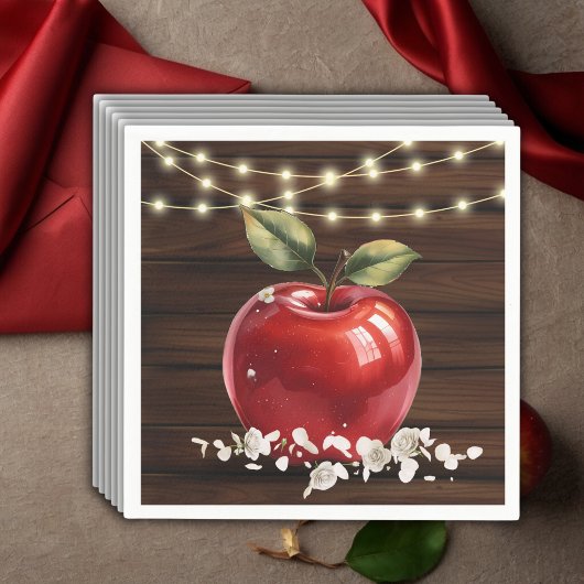 Rustikale Red Apple Floral Baby Dusche Serviette