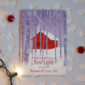 Rustikale Red Blue Logo Company Holiday Card Karte