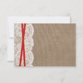 Rustikale Red Bow Wedding Collection RSVP Cards Karte (Rückseite)