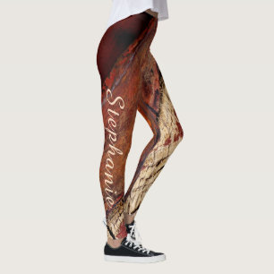 Rustikale Red Brown Abstrakt Fashion/Yoga-Leggings Leggings
