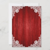 Rustikale Red Burlap Lace Wedding rettet die Date Save The Date (Rückseite)
