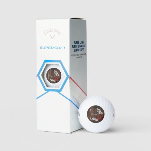 Rustikale Red Butterfly Golf Balls Golfball (Verpackung)