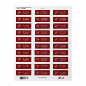 Rustikale Red Custom Monogram Rücksendeadresse (Vorne)