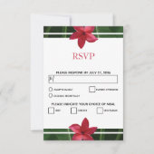 Rustikale Red Frangipani Plumeria RSVP Cards (Vorderseite)
