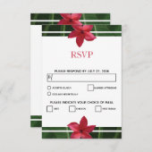 Rustikale Red Frangipani Plumeria RSVP Cards (Vorne/Hinten)