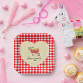 Rustikale Red Gingham Country Baby Dusche Pappteller (Party)