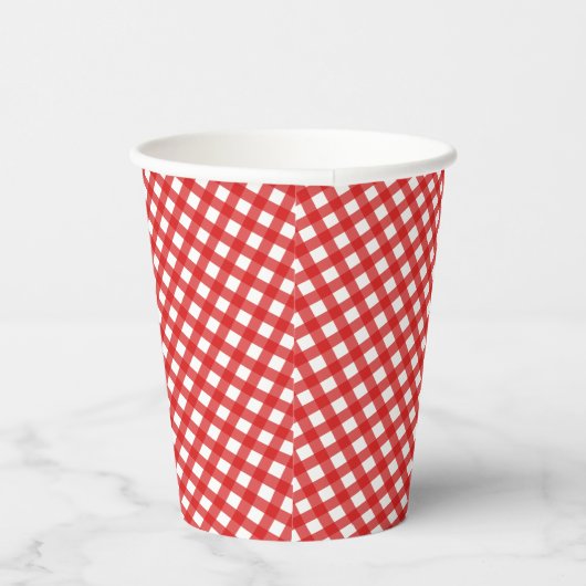 Rustikale Red Gingham Paper Cups Pappbecher (Rechts)