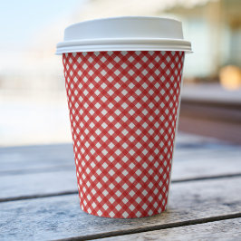 Rustikale Red Gingham Paper Cups Pappbecher