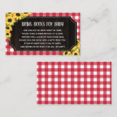 Rustikale Red Gingham & Sunflowers Bücher für Baby Begleitkarte (Vorne/Hinten)
