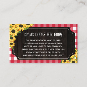 Rustikale Red Gingham & Sunflowers Bücher für Baby Begleitkarte