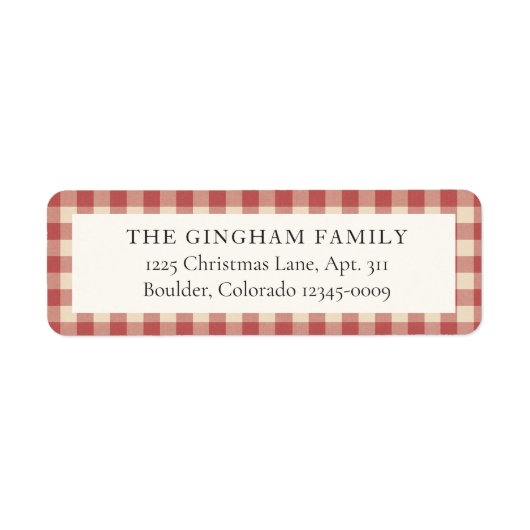 Rustikale Red Gingham Weihnachtsfeiertage Rücksend (Vorne)