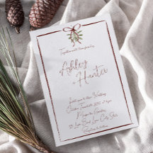 Rustikale Red Hand Drawn Bow Winter Wedding